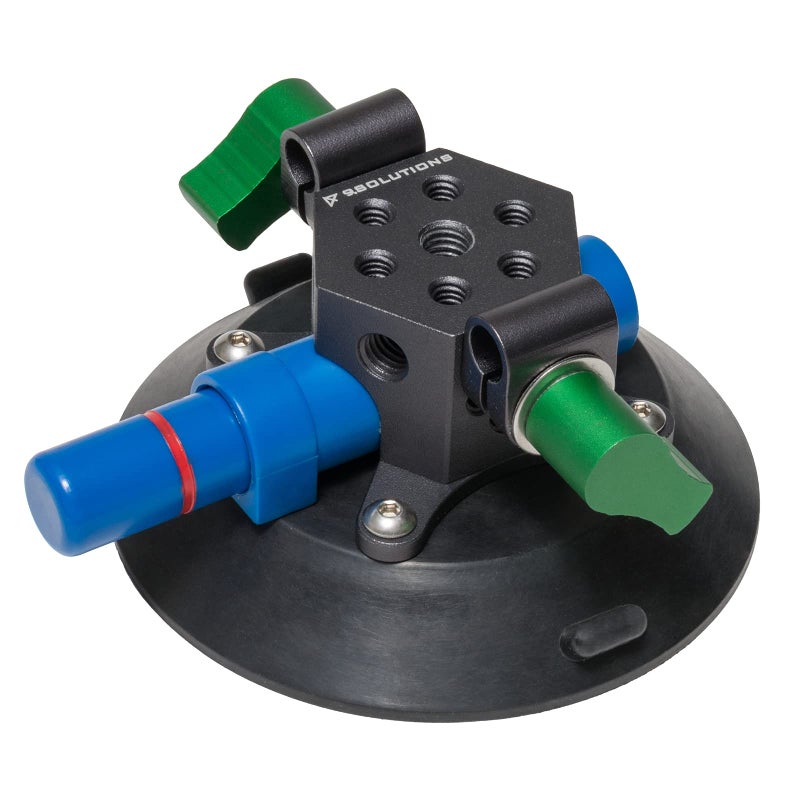 9.Solutions Suction Cup, Unique Cheese Block, 3/8" Rod Clamps on Any Side, 9.VB5105, Duty Power-Grip Industrial Suction Plate for car Mount - Image 1